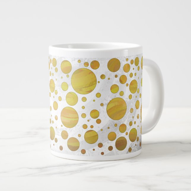 Grande Tasse Motif de point de polka ananas (Devant droit)