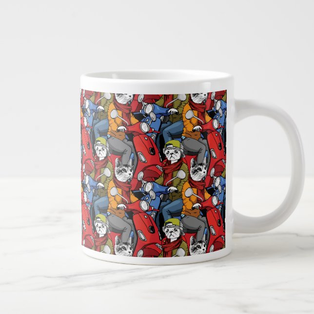 Grande Tasse Motif de Scooter des chats et des chiens (Droite)