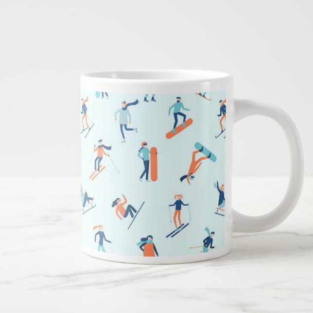Grande Tasse Motif de sports d'hiver (Droite)