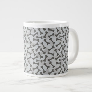 Grande Tasse Motif de texture d'os à fond gris