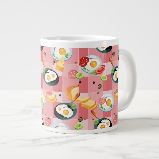 Grande Tasse Motif de tomate et d'oeufs au plat (Devant droit)