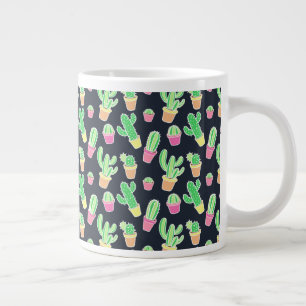 Grande Tasse Motif des cactus à aquarelle de Neon