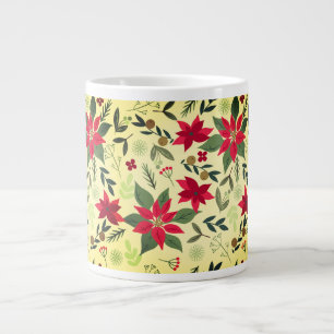Grande Tasse Motif des Fleurs rouges de Noël