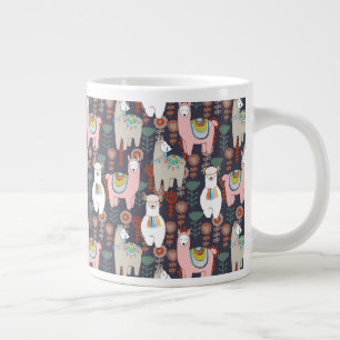Grande Tasse Motif des lamas colorées