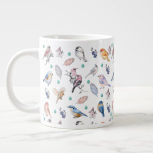 Grande Tasse Motif des oiseaux de printemps