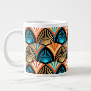 Grande Tasse Motif d'or feuille en palmier géométrique Art Déco