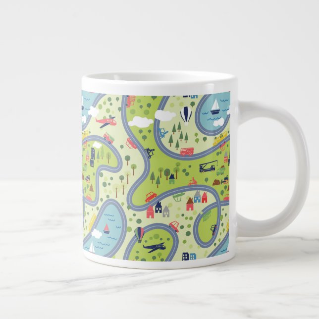Grande Tasse Motif du paysage de randonnée pour enfants (Droite)
