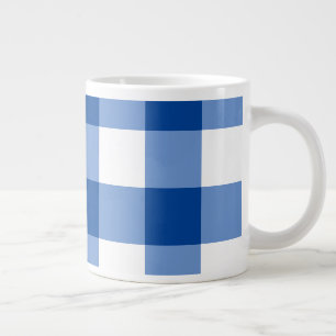 Grande Tasse Motif en vichy bleu