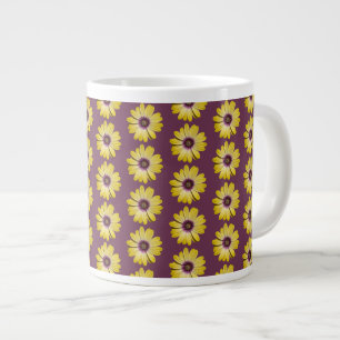 Grande Tasse Motif floral de Marguerite Africaine Jaune sur Fon