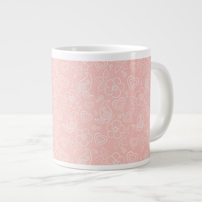 Grande Tasse Motif floral décoratif (Devant droit)