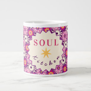 Grande Tasse Motif floral décoratif Rose Violet Astra Moderne