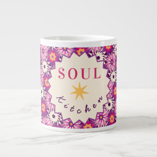 Grande Tasse Motif floral décoratif Rose Violet Astra Moderne