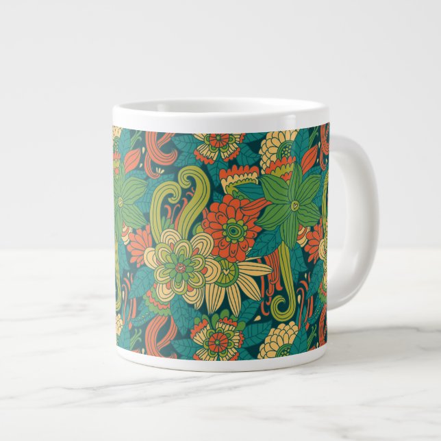 Grande Tasse Motif floral d'été (Devant droit)
