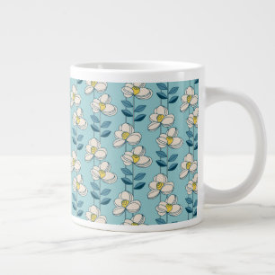 Grande Tasse Motif floral moderne du milieu du siècle