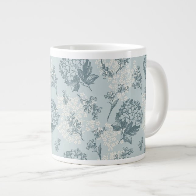 Grande Tasse Motif floral rétro avec fleurs viburnum (Devant droit)
