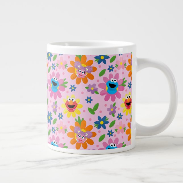 Grande Tasse Motif floral rose de la rue Sésame (Droite)