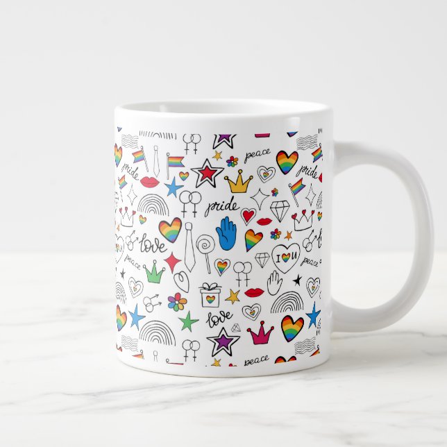 Grande Tasse Motif Gay pride Doodle (Droite)