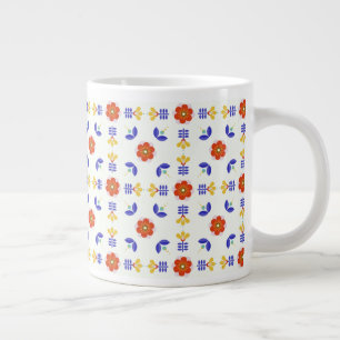 Grande Tasse Motif géométrique Fleur de néon d'art populaire