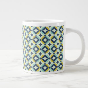 Grande Tasse Motif géométrique Gold & Blue