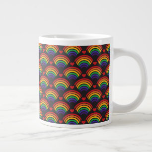 Grande Tasse Motif Hearts & Rainbows