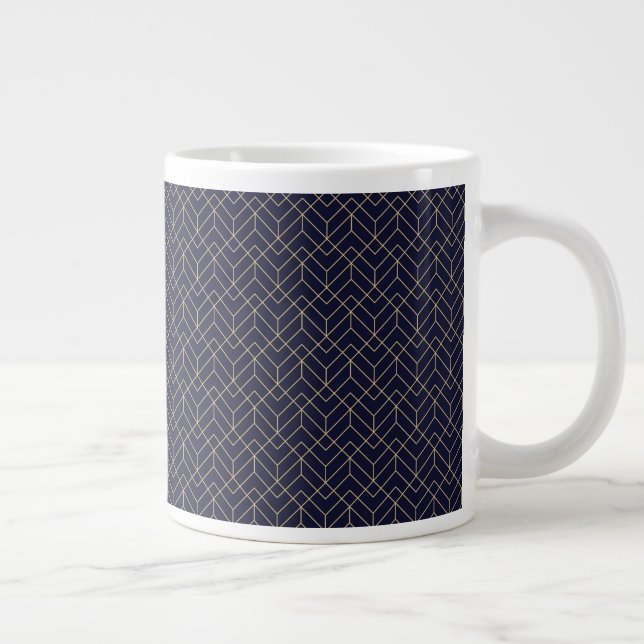 Grande Tasse Motif Hexagon bleu (Droite)