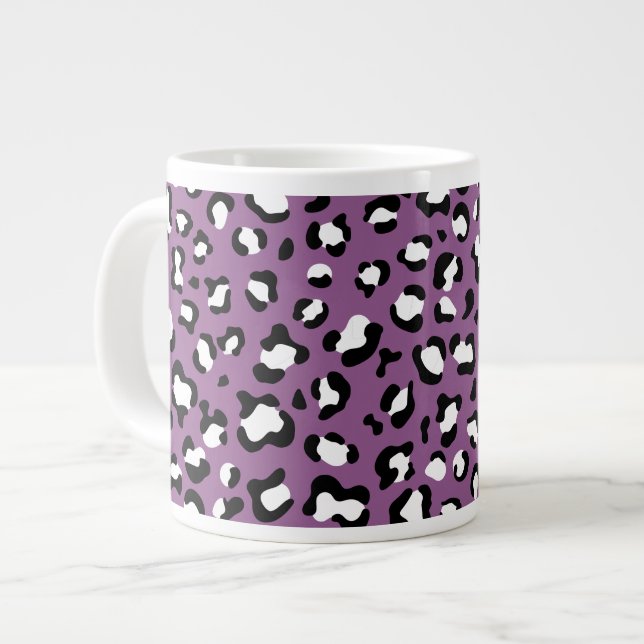 Grande Tasse Motif léopard, Spots léopards, Leopard pourpre (Devant gauche)