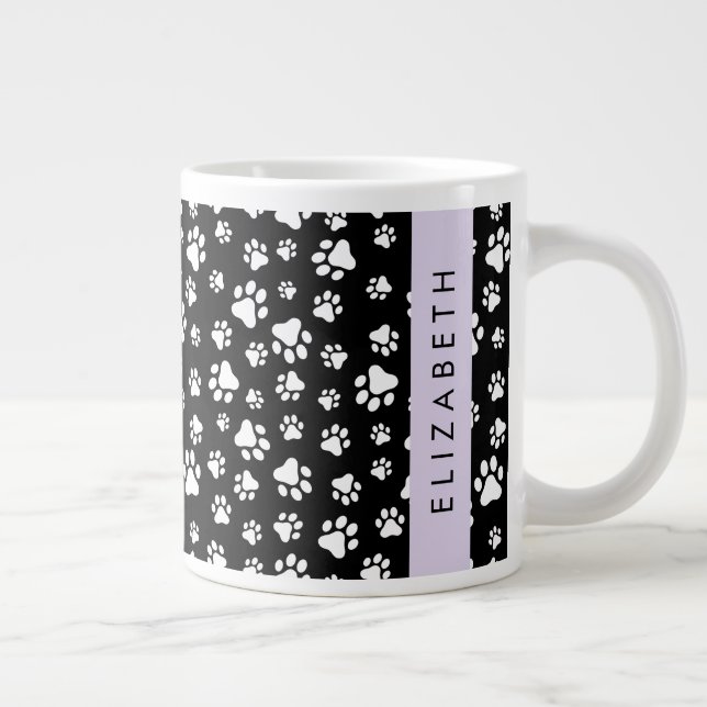 Grande Tasse Motif mâle, Patrouilles de chien, Noir et Blanc, V (Droite)
