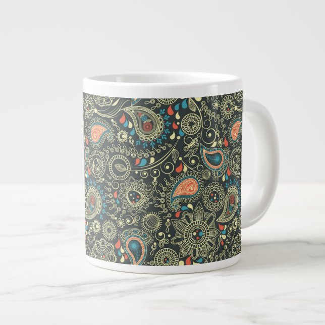 Grande Tasse Motif Paisley 3 (Devant droit)