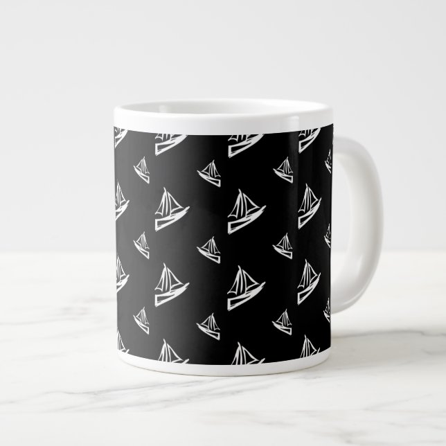 Grande Tasse Motif peu précis de voilier (Devant droit)