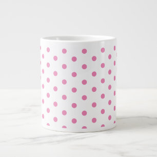 Grande Tasse Motif Pois tendance blanc et rose Retro