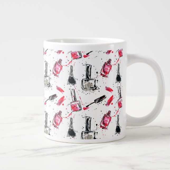 Grande Tasse Motif polonais à ongle aquarelle (Droite)