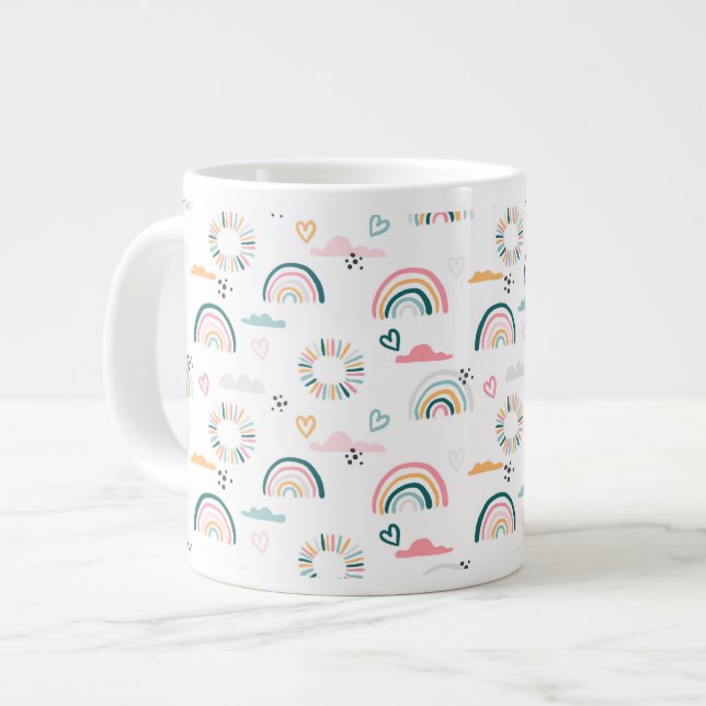 Grande Tasse Motif Rainbows & Hearts (Devant gauche)