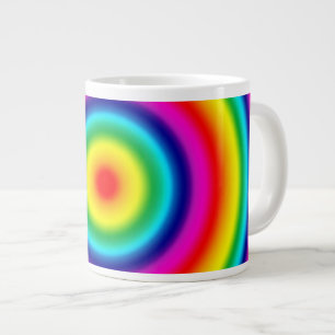 Grande Tasse Motif rond psychédélique d'arc-en-ciel