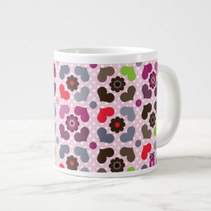 Grande Tasse motif rose de fleurs et de hiboux