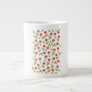 Grande Tasse Motif Rose Rouge