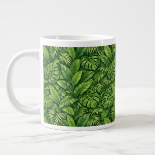 Grande Tasse Motif sans couture de feuilles tropicales modernes