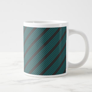 Grande Tasse motif turquoise et charbon de bois à cinq bandes
