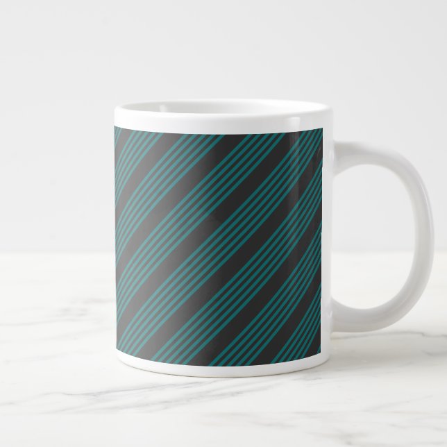 Grande Tasse motif turquoise et charbon de bois à cinq bandes (Droite)