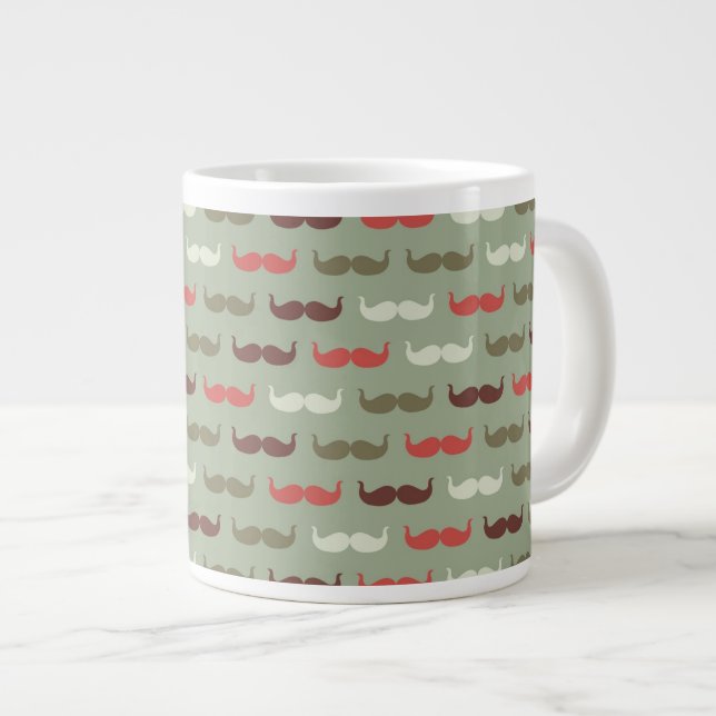 Grande Tasse motif Vintage avec moustache (Devant droit)