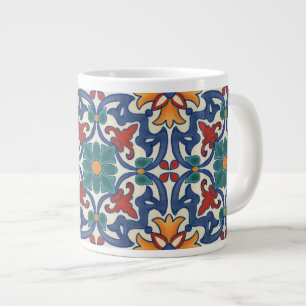 Grande Tasse Motif Vintage de mosaïque d'Azulejos