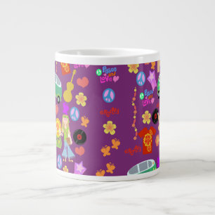 Grande Tasse Motif violet super des années soixante