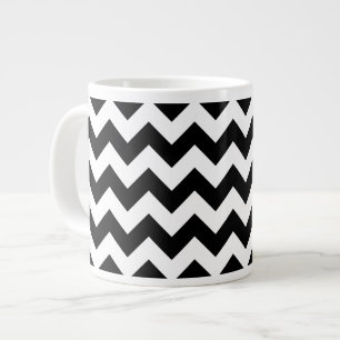 Grande Tasse Motif Zigzag noir et blanc, Motif Chevron