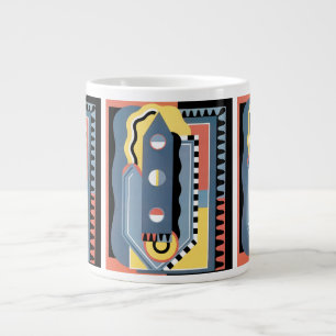 Grande Tasse Motifs géométriques Jazz Pochoir Art Déco Vintage
