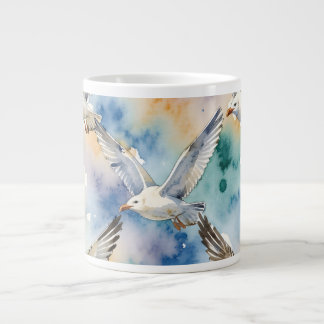Grande Tasse Mouettes à l'aquarelle motif sans couture Maison C