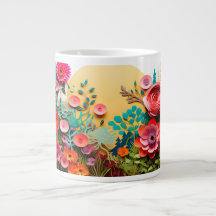 "Mug à café coloré du jardin floral"