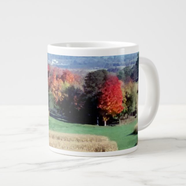 Grande Tasse Mug, Jumbo 20 oz. L'automne de la campagne du Wisc (Devant droit)
