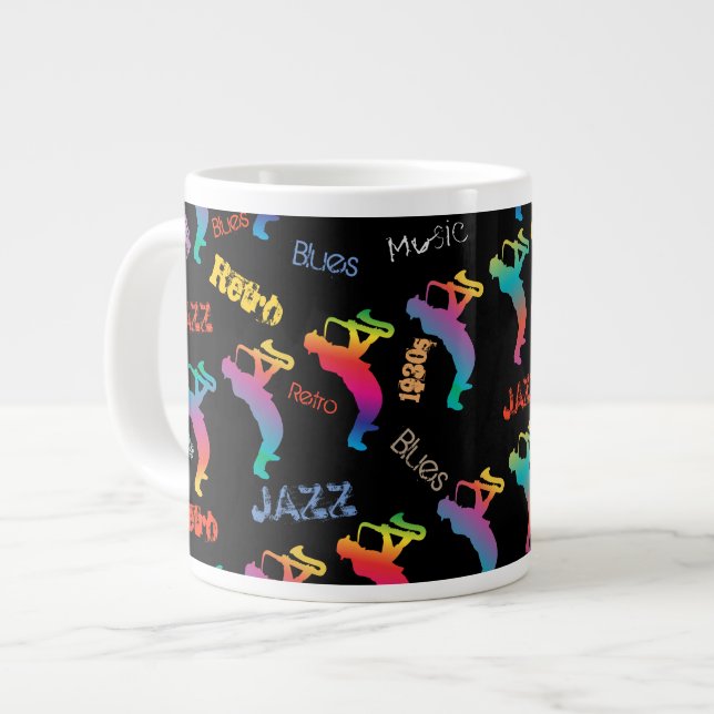 Grande Tasse Musiciens de jazz Musique rétro POP ART (Devant gauche)