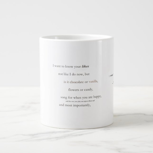 Grande Tasse Musique de café de poésie (Devant)