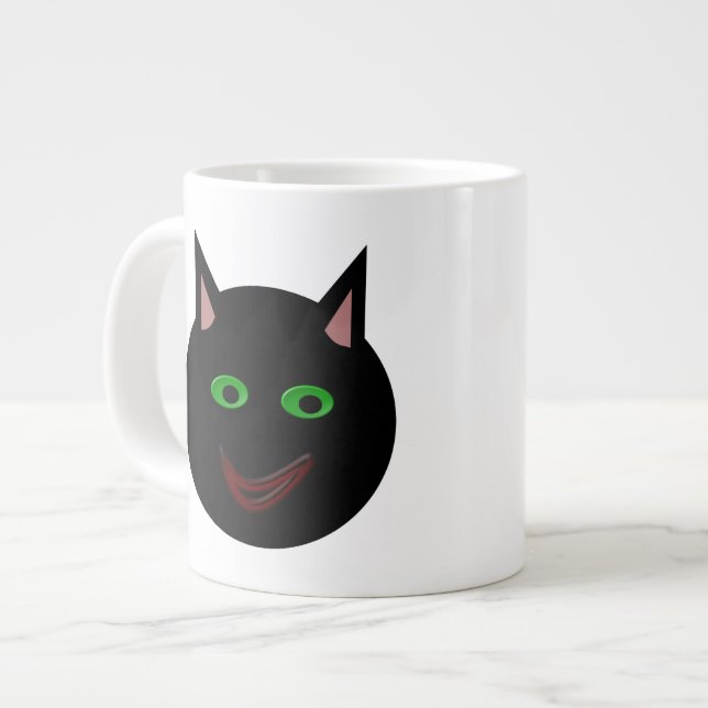 Grande Tasse Musique de chat noir d'Halloween (Devant gauche)