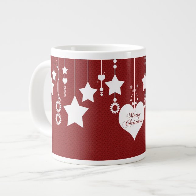 Grande Tasse Musique de Noël de flocon de neige (Devant gauche)